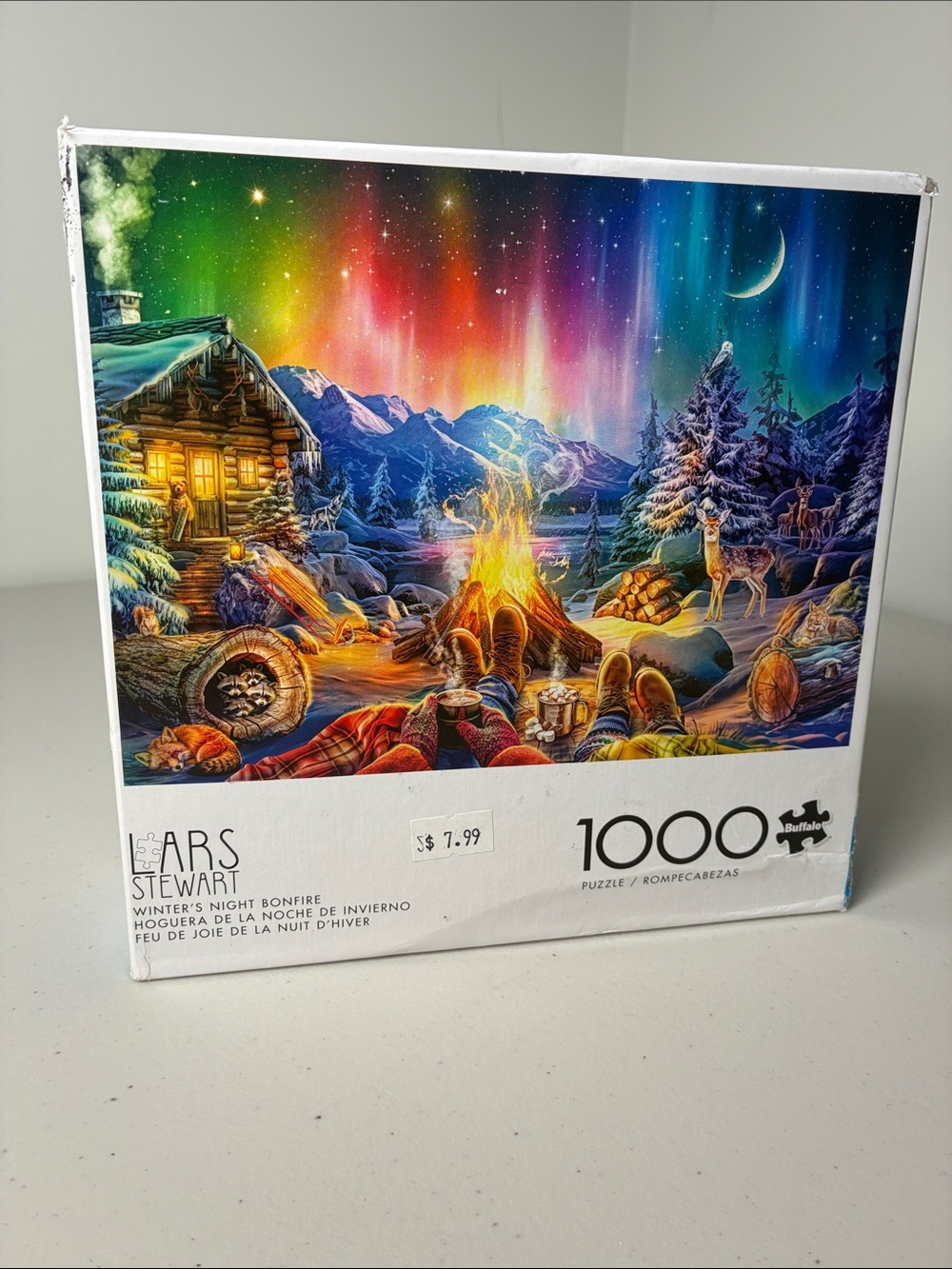 Lars Stewart Winter's Night Bonfire 1000-Piece Puzzle - Multicolor